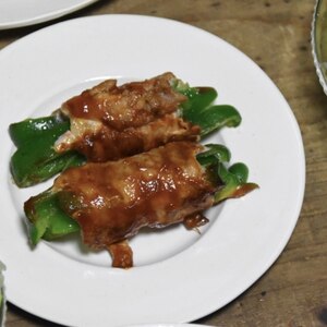 甘辛でご飯がすすむ♪豚肉のピーマン巻き